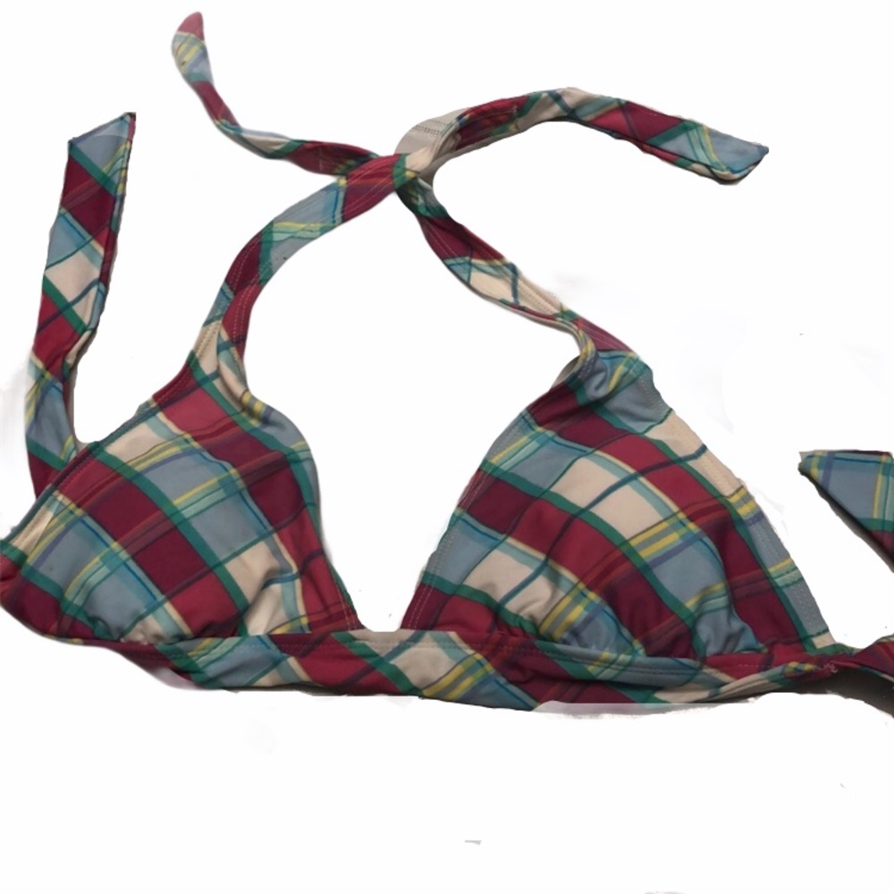 3/$18 Old Navy checkered bathing suit top size large